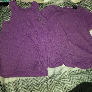 purple crop top and purple tank top